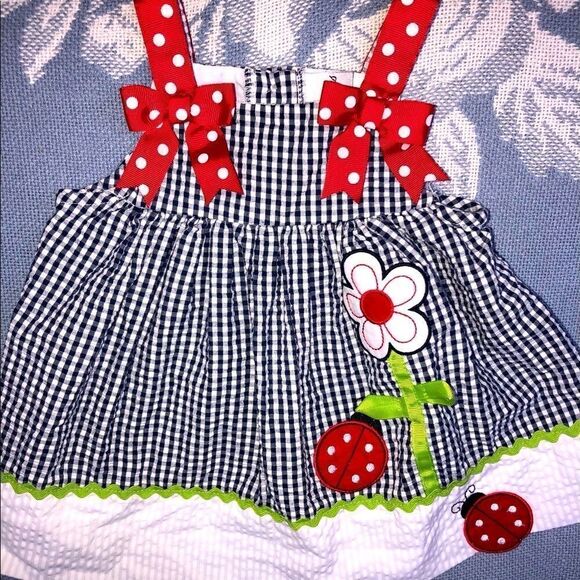 Nwot Girls 3-6M Rare Editions Seersucker Sun Dress - Picture 1 of 5